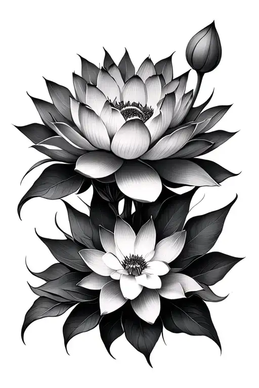 Lotus Flowers Intertwined