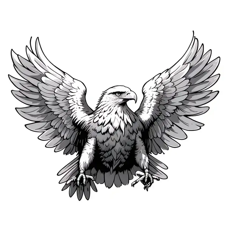 Eagle With Wings Spread Out