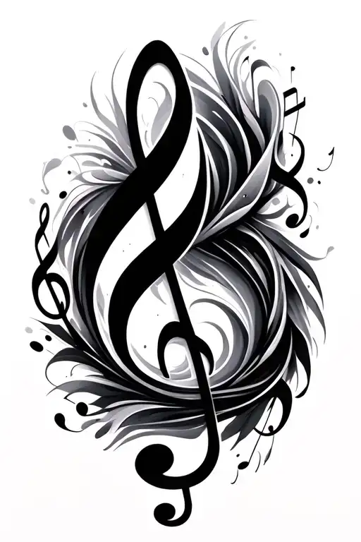 Music Notes Swirling
