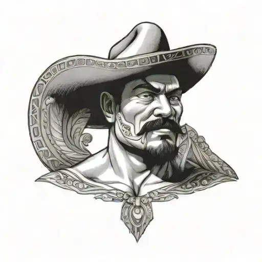 Mexican Muscle Man With Sombrero