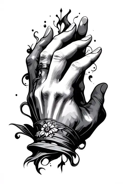 Random Designs That Flow Through Fingers And Hand