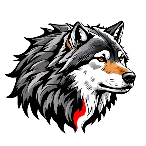 Turske Flag And Gruise Wolf