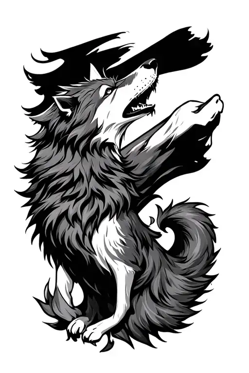 Turske Vlag And Gruize Wolf Howling