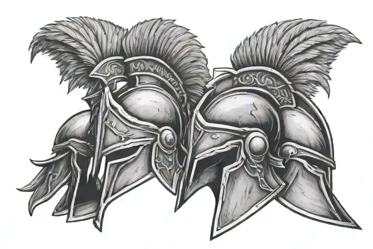 3 Spartan Helmets