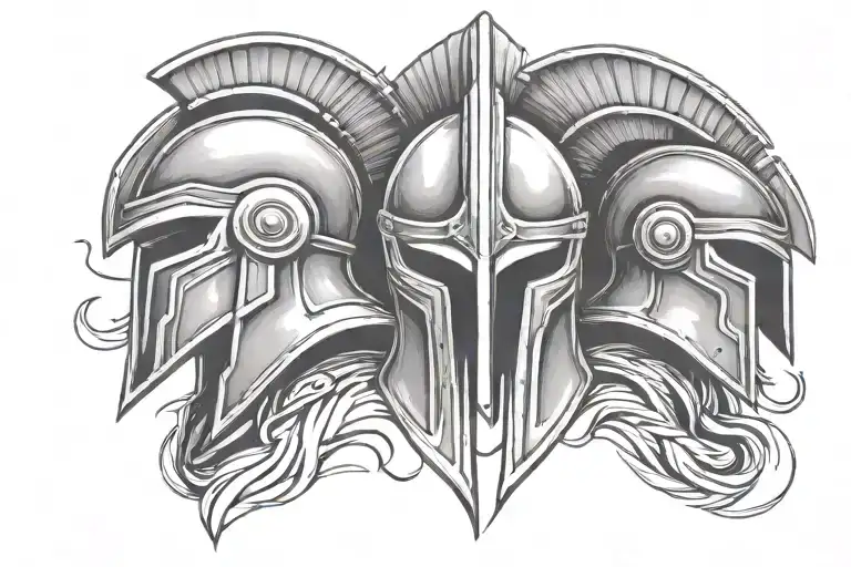 3 Spartan Helmets