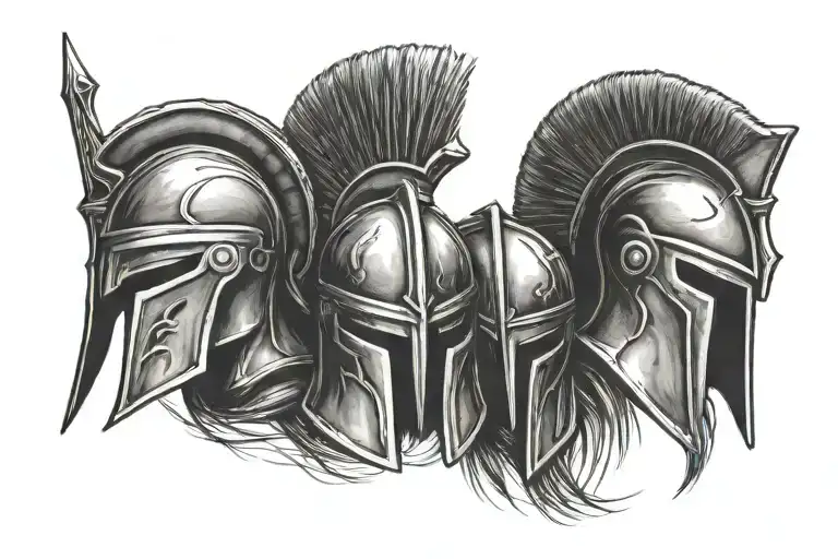 3 Spartan Helmets