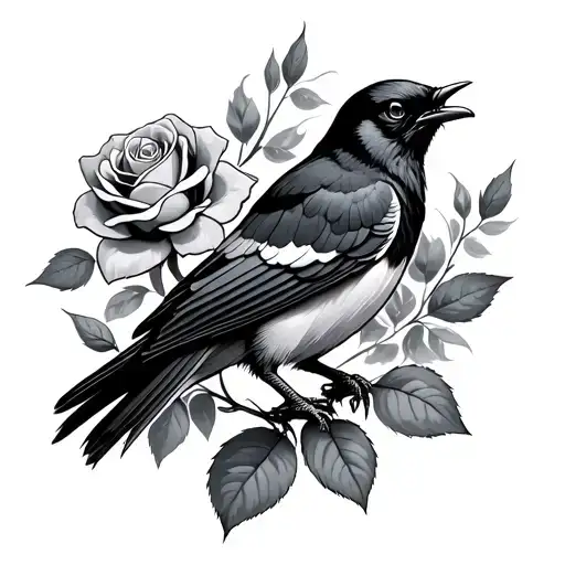 Angry Starling And Rose