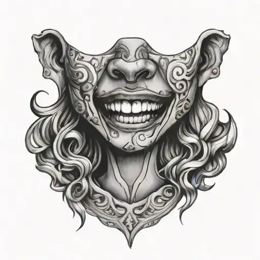 Girl Face Teeth Psychedelic