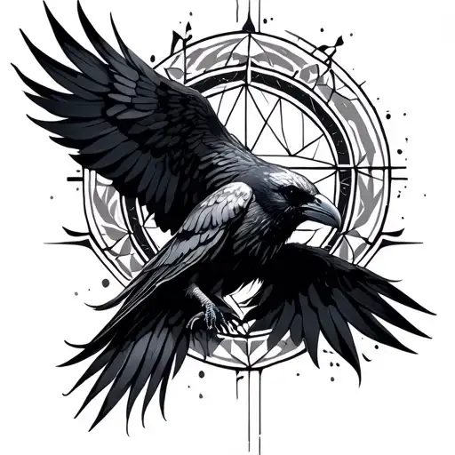Sacred Geometry Geometric Abstract Raven