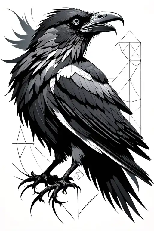Sacred Geometry Geometric Abstract Raven