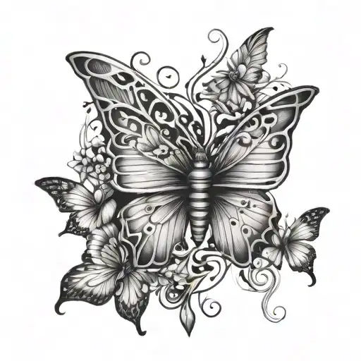 Rib Cage With Butterflies