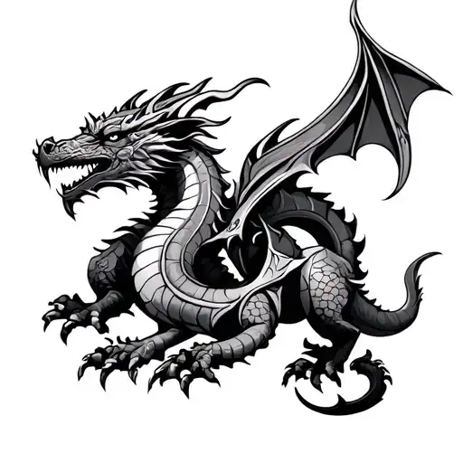 Double Norse Dragon Wrapped