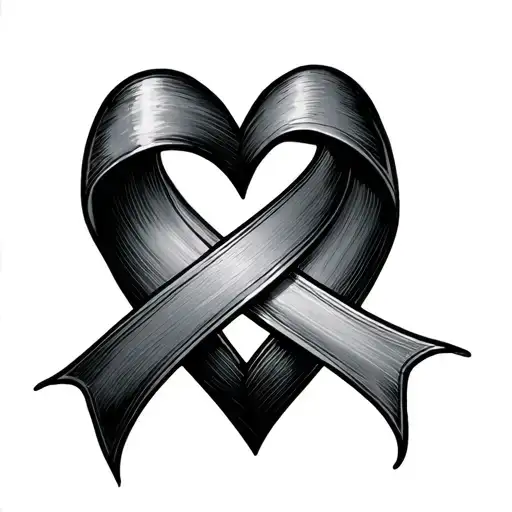 Cancer Ribbon Heart