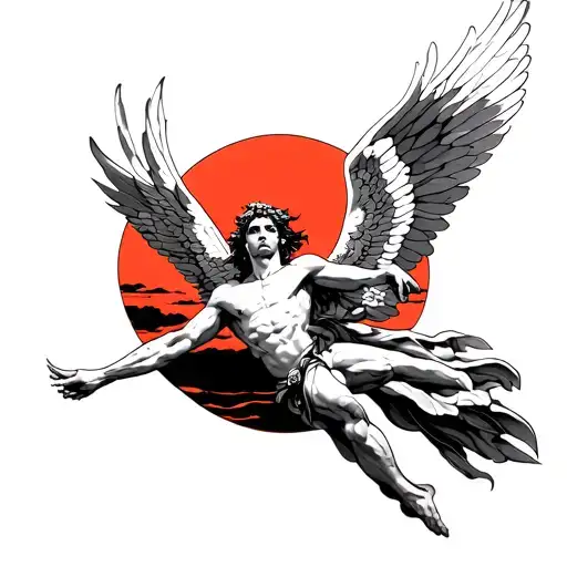 Icarus With Japanese Rising Sun
