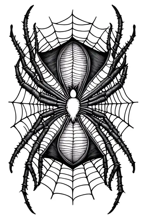 Spider Web With Cross Section