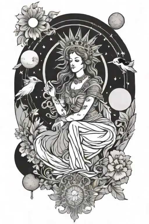 The Empress Tarot Card Covered My The Sun And Moon