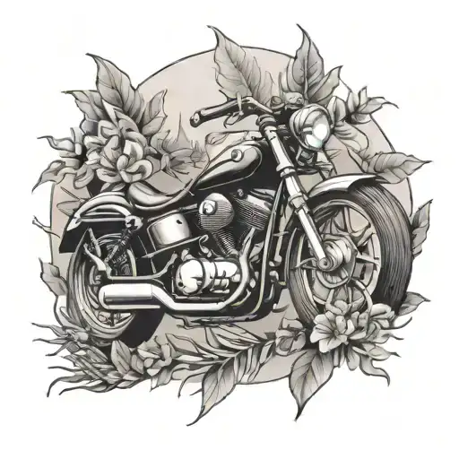 Motorcycle And Nature Intertwined