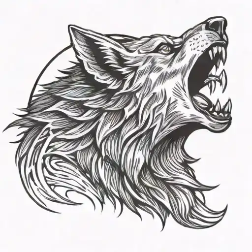 Werewolf Howling Moon