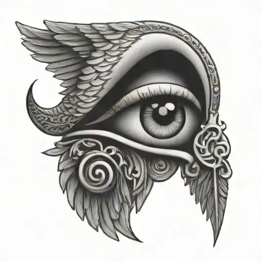 Eye Of Horus With Angel Wings