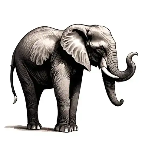 Female Elephant Standing
