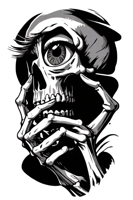 Skeleton Holding Eye