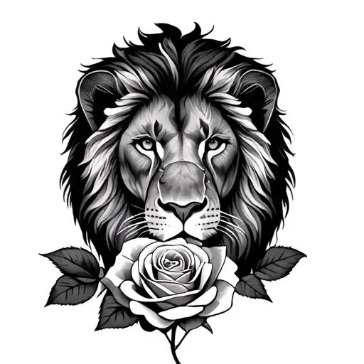 Lion And Rose