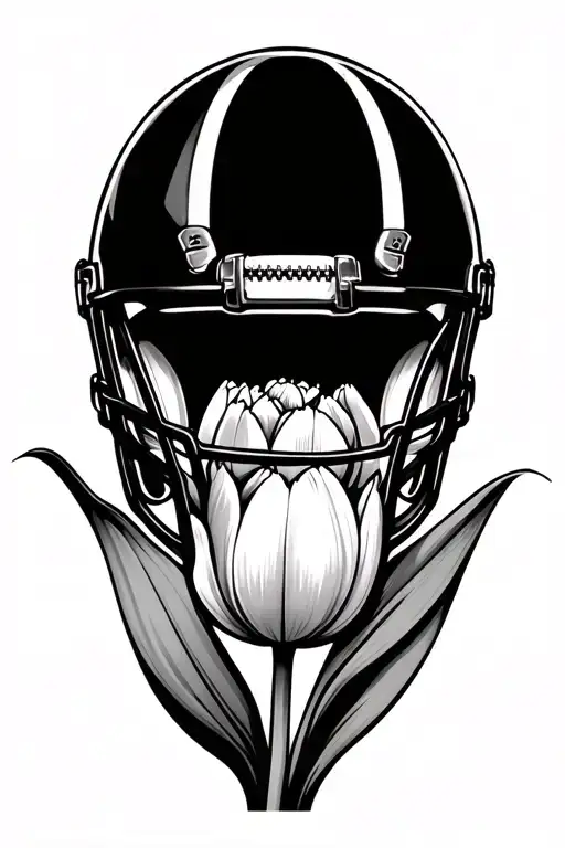 Tulip Flower And Football Helmet