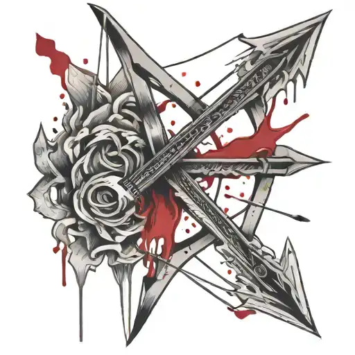 Bow Arrow With Blood Dripping