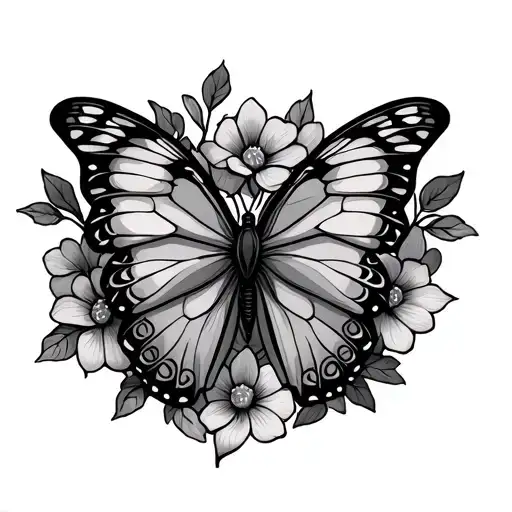 Celtic Butterfly With Flowers