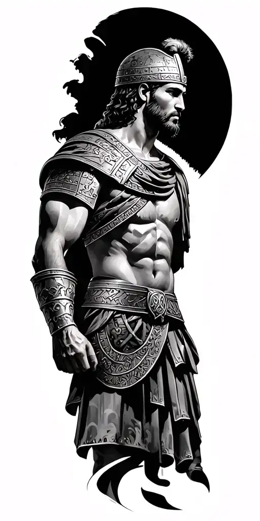 Roman Gladiator And Coliseum