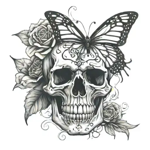Monarch Butterfly Skull King