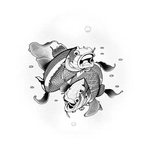 Happy Hannya With Koi Fish