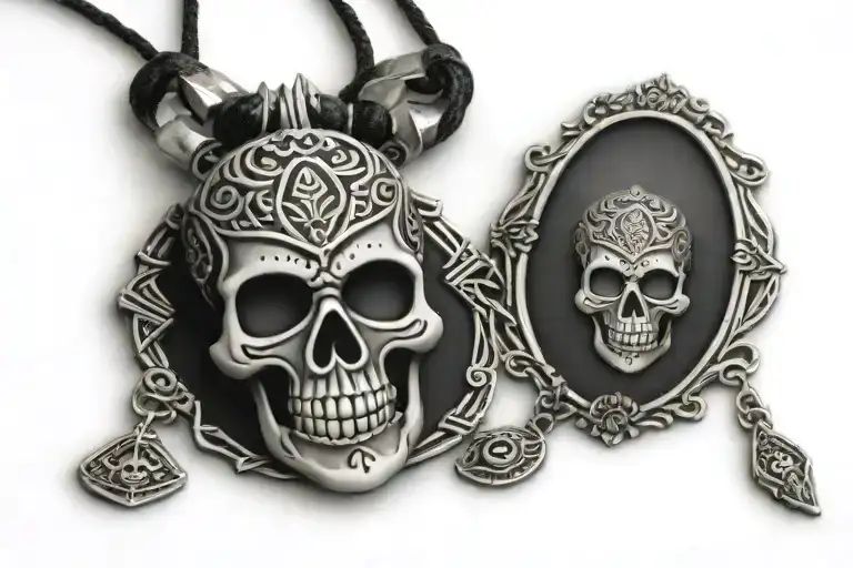 Aztec Necklace Skull Surrounded