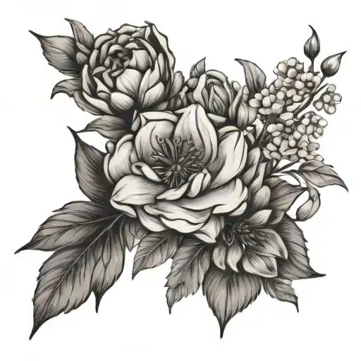 August And June Birth Flower Boquet