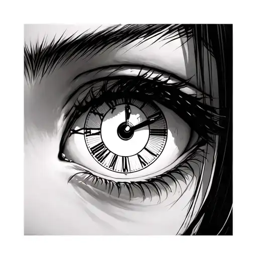 Anime Eyes With Sand Clock