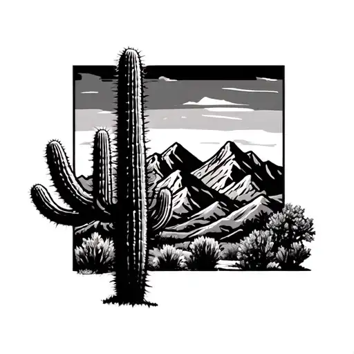 Flagstaff Arizona Cactus And Mountains