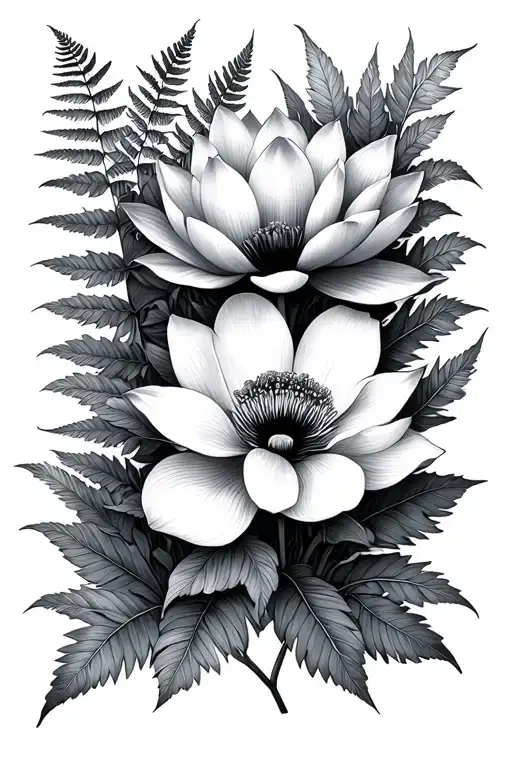 Lotus Honeysuckle Poppy Fern