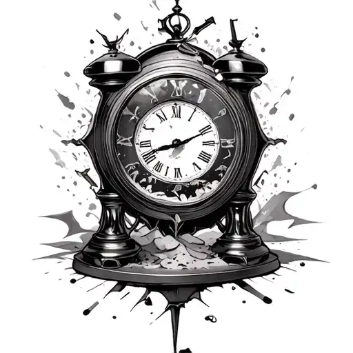 Crazy Anime Girl With Broken Sand Clock