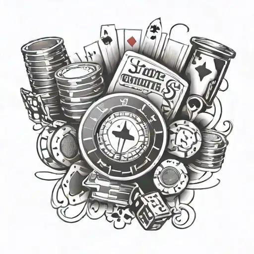 Simple Tattoo Gambling Themed