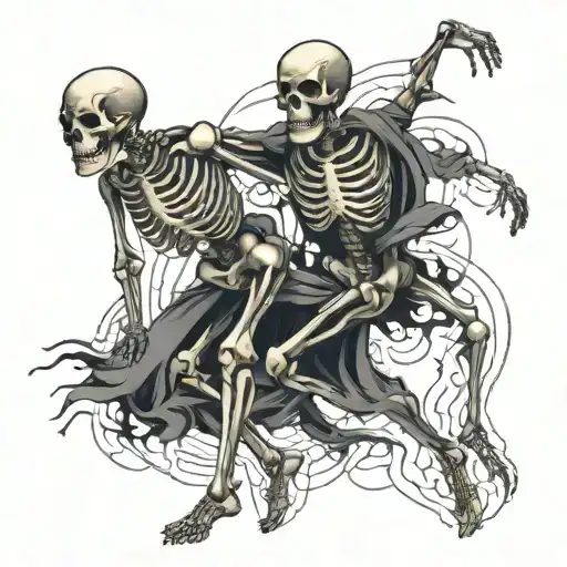 Skeleton Dancing With Other Skeleton