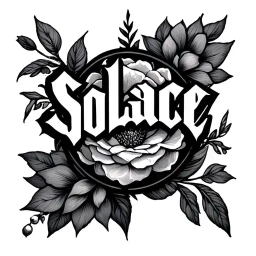 The Word Solace Around Elements That Represent The Choice To Live