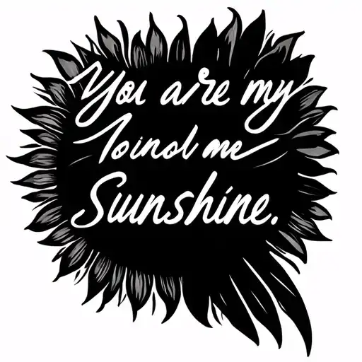 You Are My Sunshine Tattoo Black And White