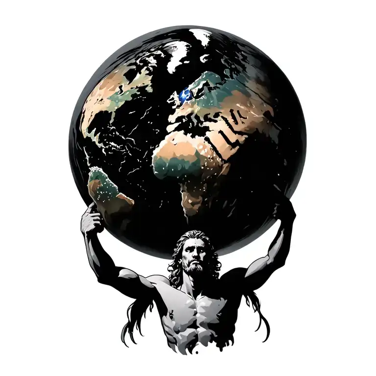 Atlas Holding The Earth On His Shoulders