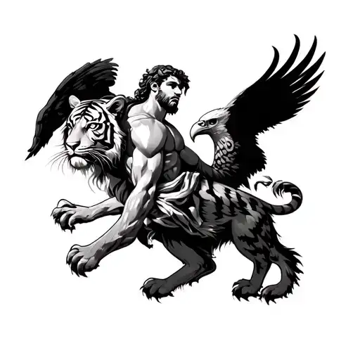 Adonis Greek God With Tiger Eagle And Viking
