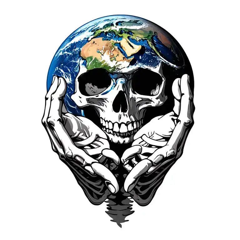 Skeleton With The Earth In Hands