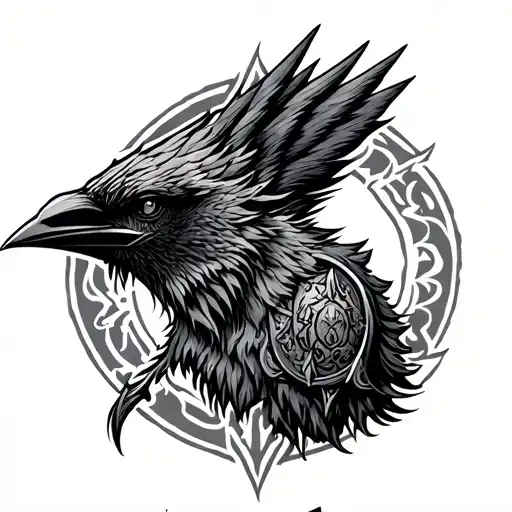 Viking Symbols And Vegvisir Symbol And Hugin And Munin And Helm Of Awe And Fenrisulven