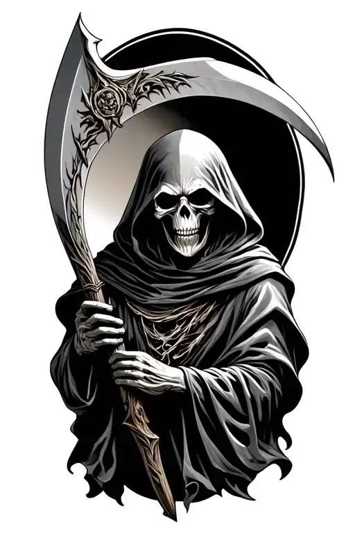 Grim Reaper Holding A Scythe