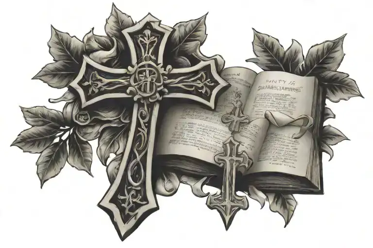 Roman Numerals With A Cross And Bible Verse