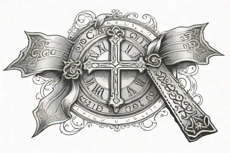 Roman Numerals With A Cross And Bible Verse Written