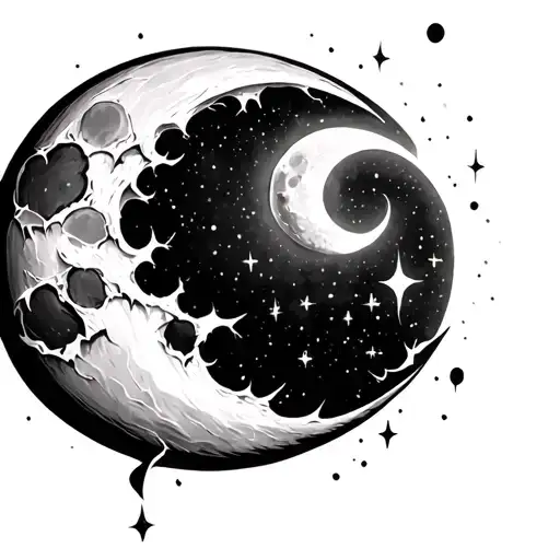 Ripped Open Moon Back Of Thigh